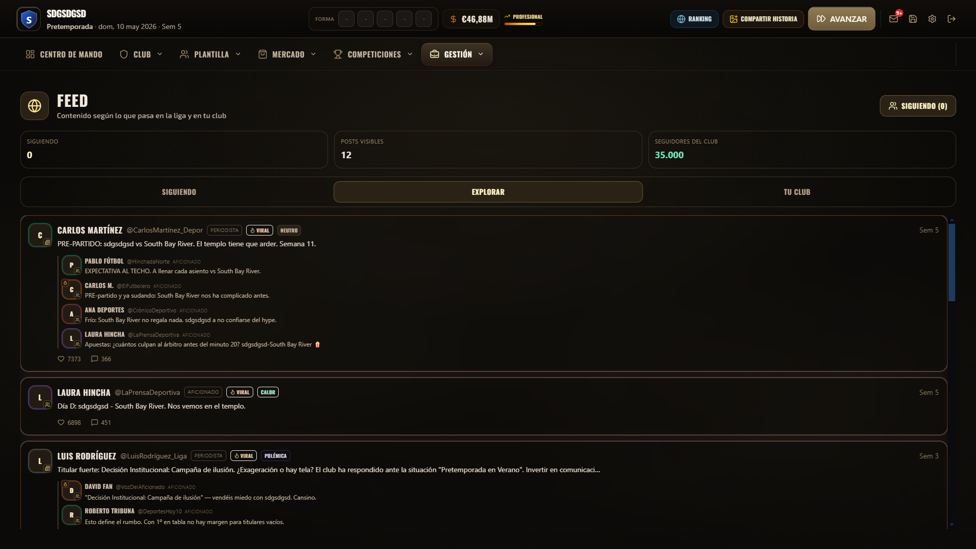 Comunidad del juego y feedback